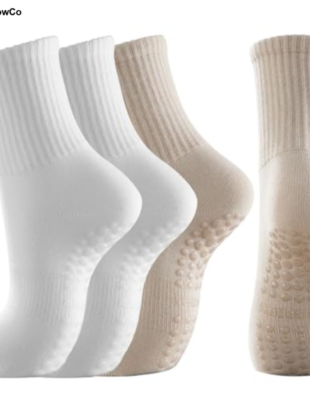 Cotton Blend Yoga Socks with Grips Non Slip Pilates Socks for Women